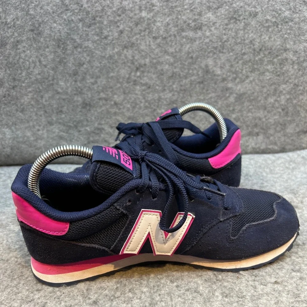 New Balance 500 Navy Blue Pink Suede Mesh Running Shoes Sneakers Womens Size 9